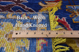 Blue Turkish Oushak Hand Knotted Wool Rug - 9' 3" X 11' 8" - Golden Nile