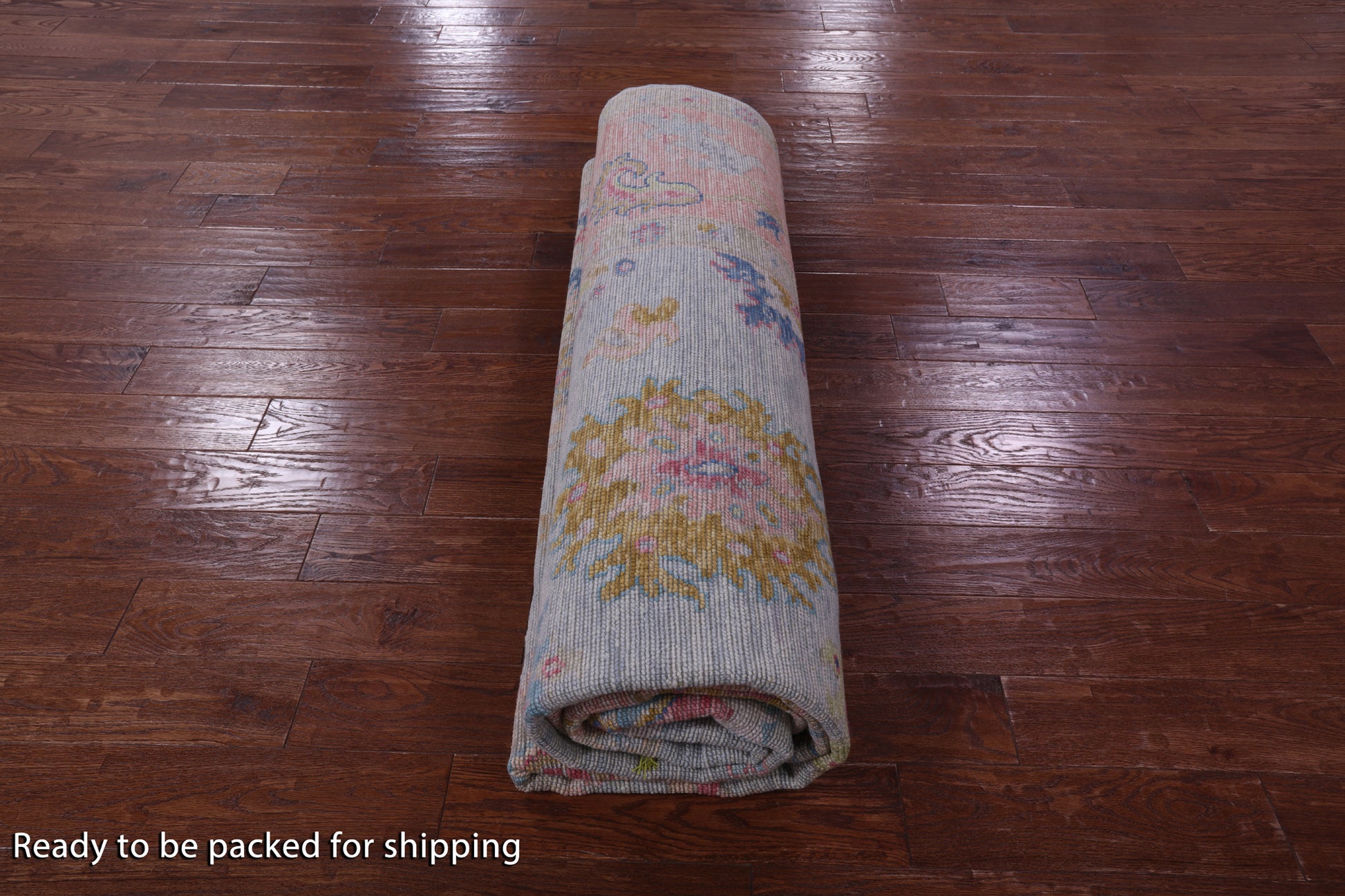 Blue Turkish Oushak Hand Knotted Wool Rug - 9' 2" X 11' 7" - Golden Nile