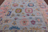 Blue Turkish Oushak Hand Knotted Wool Rug - 9' 2" X 11' 7" - Golden Nile