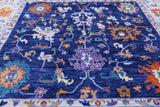 Blue Square Turkish Oushak Hand Knotted Wool Rug - 10' 11" X 11' 1" - Golden Nile