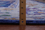 Blue Square Turkish Oushak Hand Knotted Wool Rug - 10' 11" X 11' 1" - Golden Nile