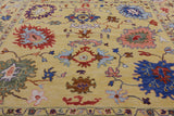 Gold Square Turkish Oushak Hand Knotted Wool Rug - 9' 11" X 10' 0" - Golden Nile