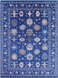Blue Turkish Oushak Handmade Wool Rug - 10' 2" X 13' 9" - Golden Nile