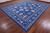 Blue Turkish Oushak Handmade Wool Rug - 10' 2" X 13' 9" - Golden Nile