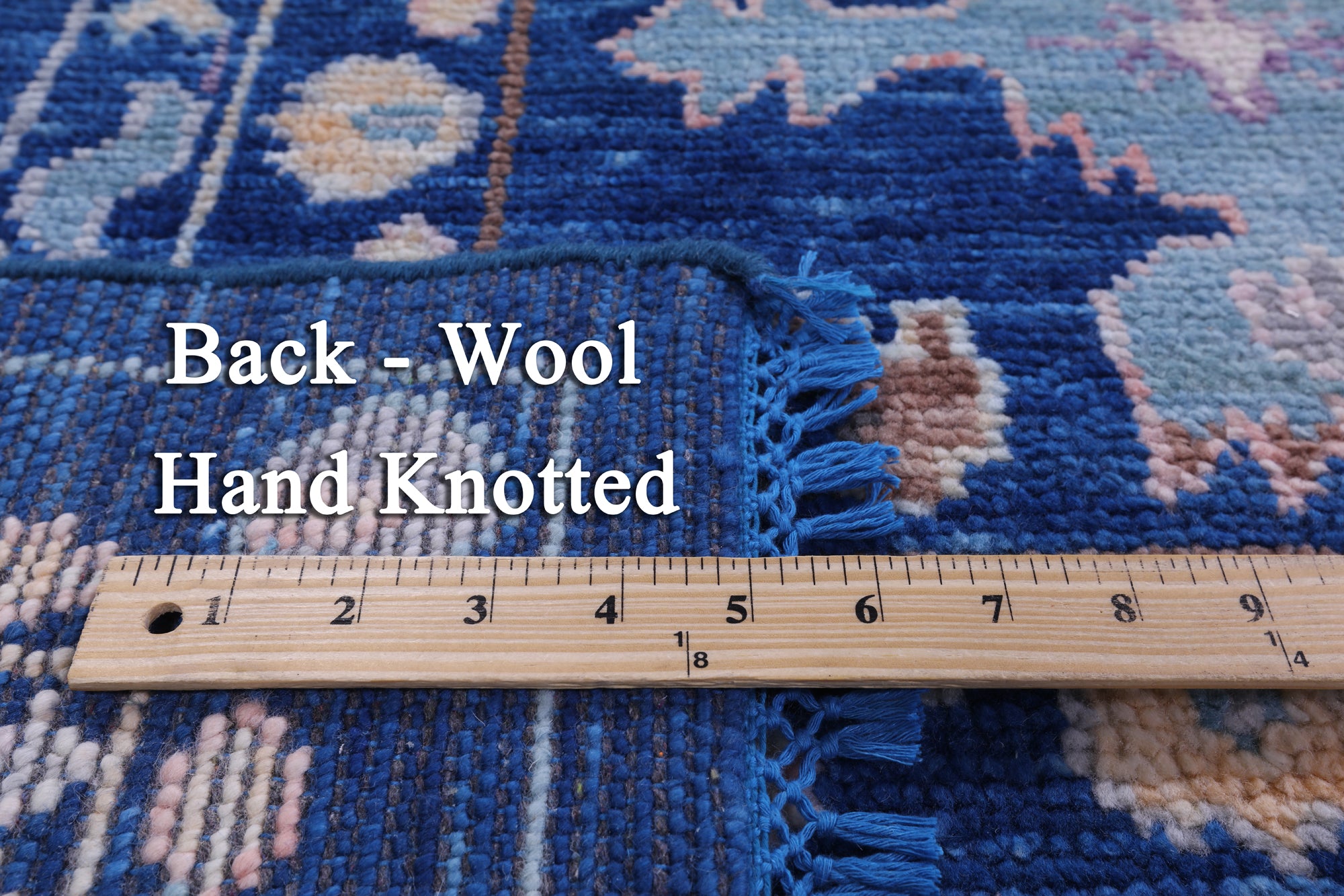 Blue Turkish Oushak Handmade Wool Rug - 10' 2" X 13' 9" - Golden Nile