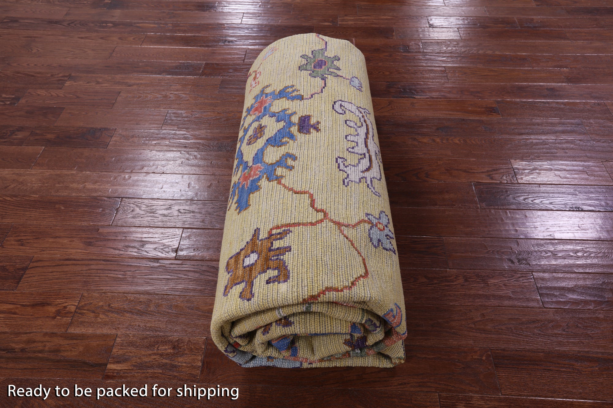 Gold Turkish Oushak Hand Knotted Wool Rug - 10' 3" X 14' 3" - Golden Nile