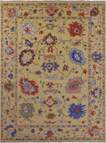 Gold Turkish Oushak Hand Knotted Wool Rug - 10' 3" X 14' 3" - Golden Nile