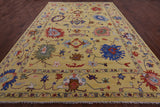 Gold Turkish Oushak Hand Knotted Wool Rug - 10' 3" X 14' 3" - Golden Nile