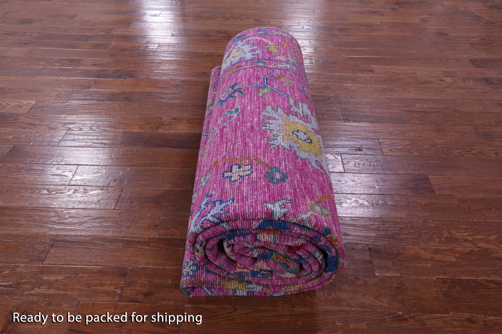 Pink Turkish Oushak Hand Knotted Wool Rug - 8' 11" X 19' 0" - Golden Nile
