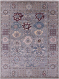 Grey Turkish Oushak Hand Knotted Wool Rug - 9' 2" X 12' 1" - Golden Nile