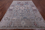 Grey Turkish Oushak Hand Knotted Wool Rug - 9' 2" X 12' 1" - Golden Nile