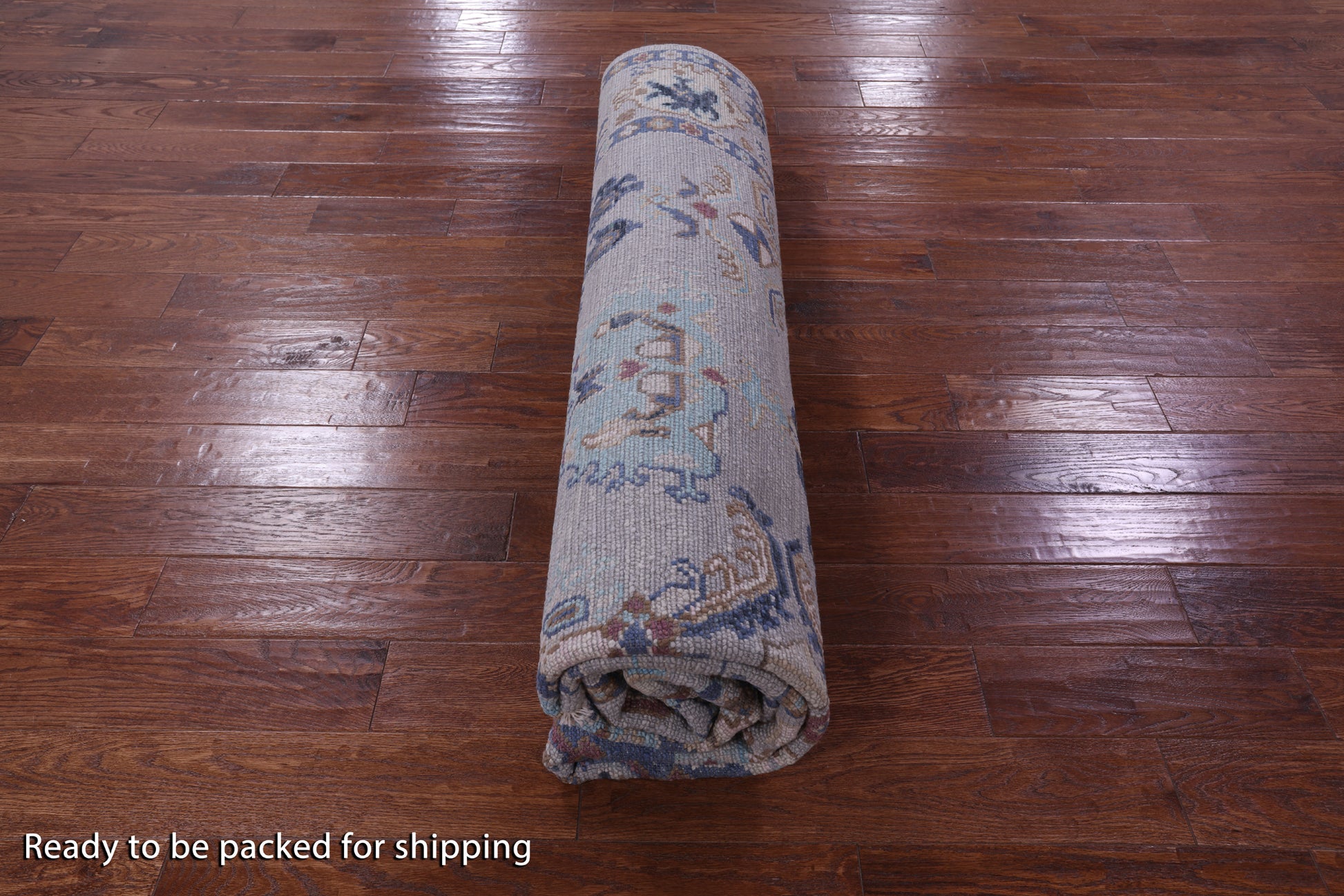 Grey Square Turkish Oushak Handmade Wool Rug - 9' 0" X 9' 3" - Golden Nile