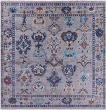 Grey Square Turkish Oushak Handmade Wool Rug - 9' 0" X 9' 3" - Golden Nile