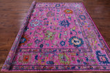 Pink Square Turkish Oushak Hand Knotted Wool Rug - 9' 0" X 9' 2" - Golden Nile