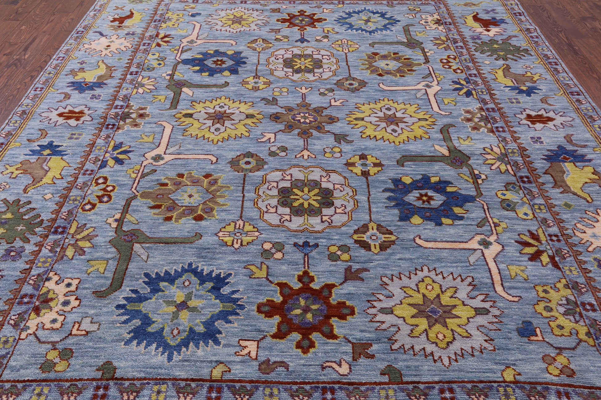 Turkish Oushak Hand Knotted Wool Rug - 9' 3" X 11' 11" - Golden Nile