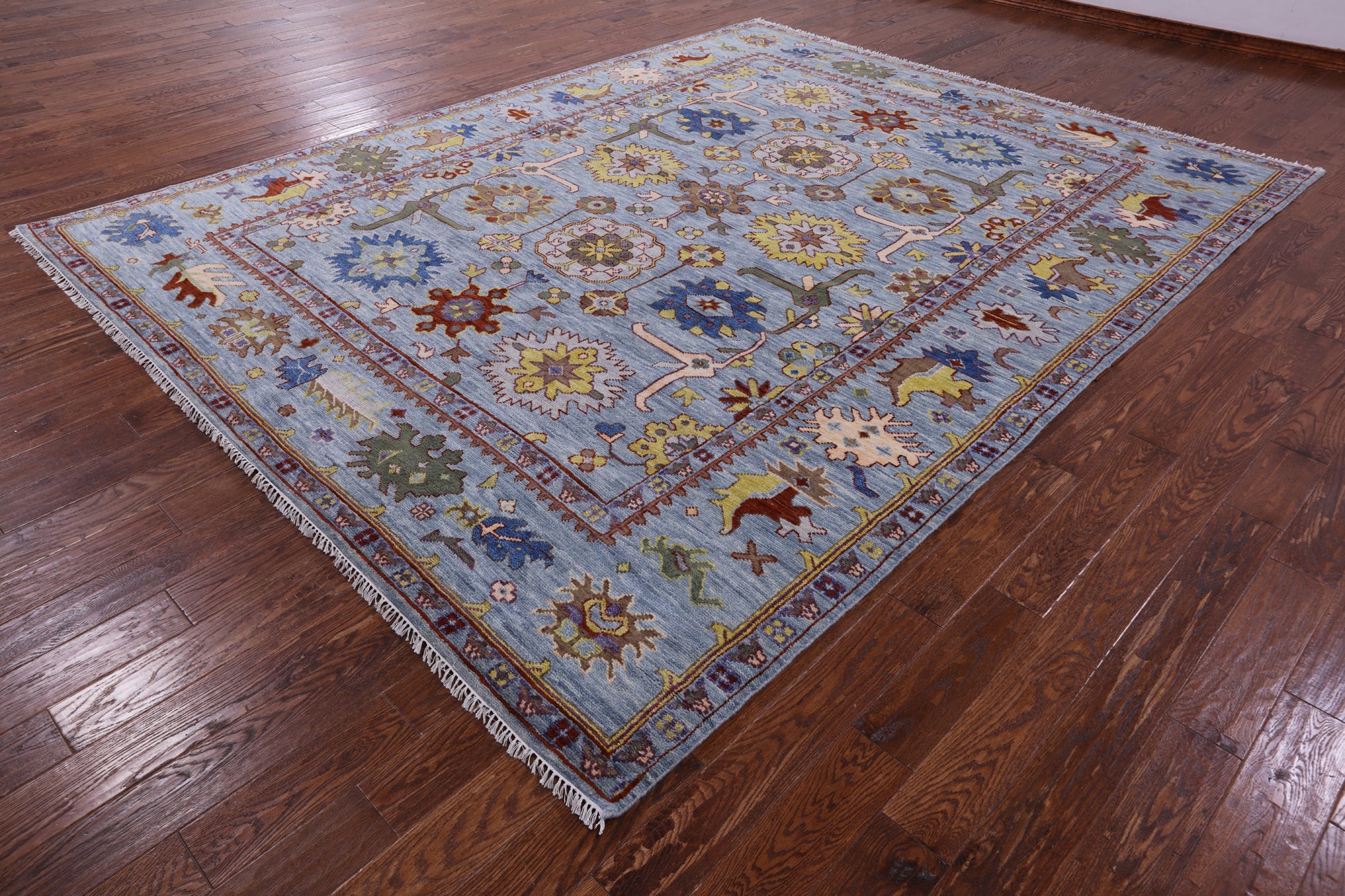 Turkish Oushak Hand Knotted Wool Rug - 9' 3" X 11' 11" - Golden Nile