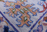 Blue Square Turkish Oushak Hand Knotted Wool Rug - 8' 10" X 8' 11" - Golden Nile