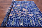 Blue Turkish Oushak Hand Knotted Wool Rug - 9' 3" X 11' 9" - Golden Nile