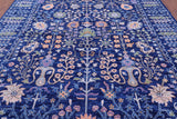 Blue Turkish Oushak Hand Knotted Wool Rug - 9' 3" X 11' 9" - Golden Nile