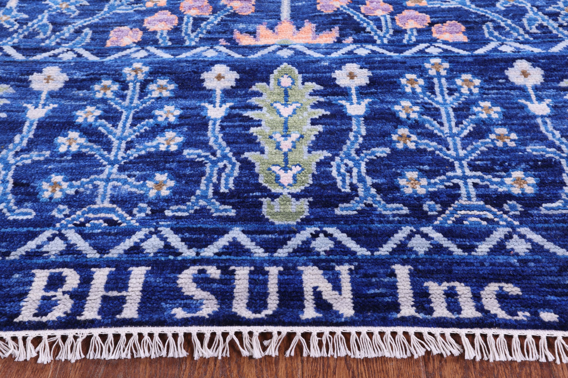 Blue Turkish Oushak Hand Knotted Wool Rug - 9' 3" X 11' 9" - Golden Nile