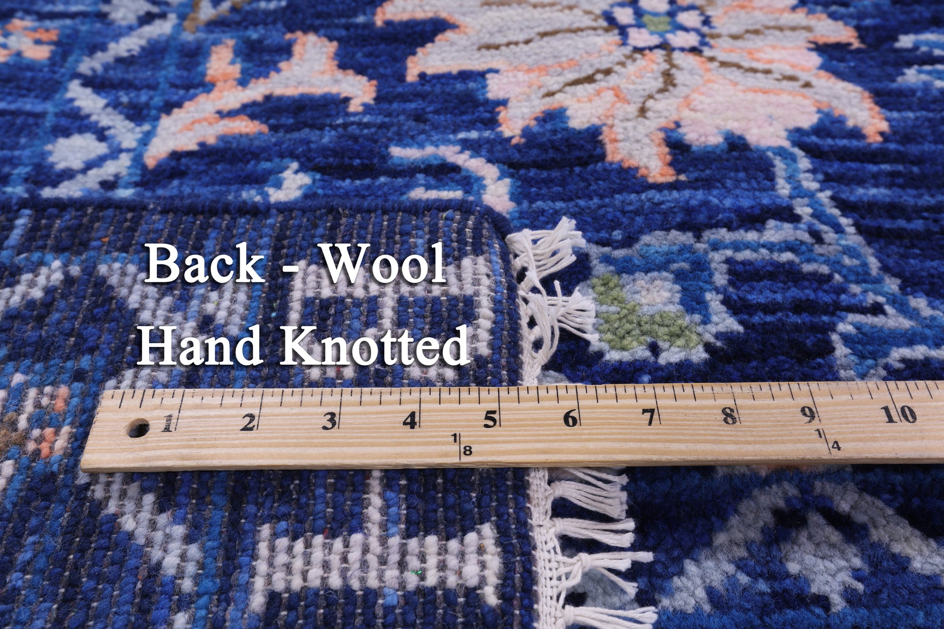 Blue Turkish Oushak Hand Knotted Wool Rug - 9' 3" X 11' 9" - Golden Nile