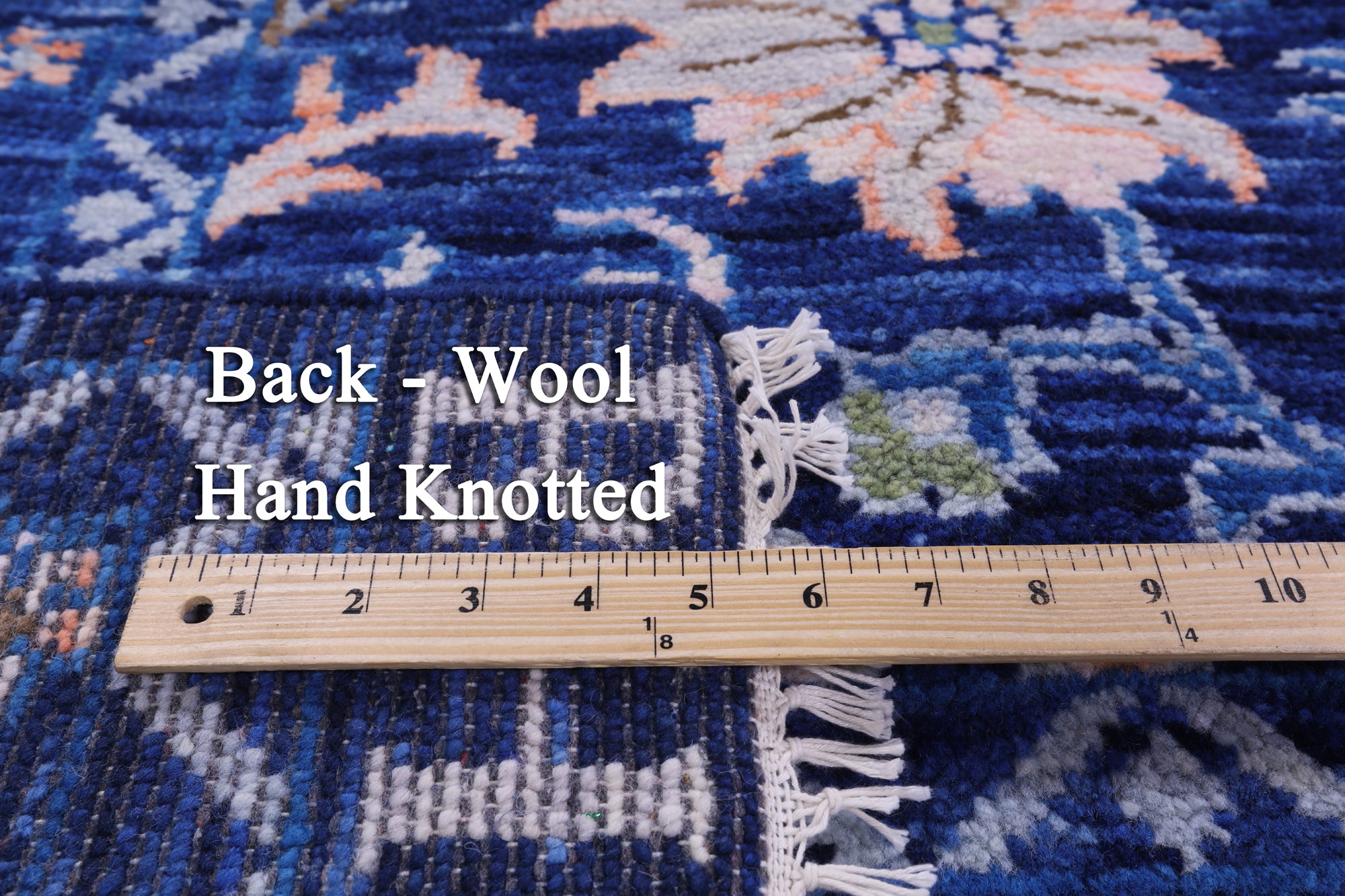 Blue Turkish Oushak Hand Knotted Wool Rug - 9' 3" X 11' 9" - Golden Nile