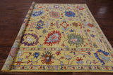 Gold Square Turkish Oushak Hand Knotted Wool Rug - 9' 0" X 9' 1" - Golden Nile