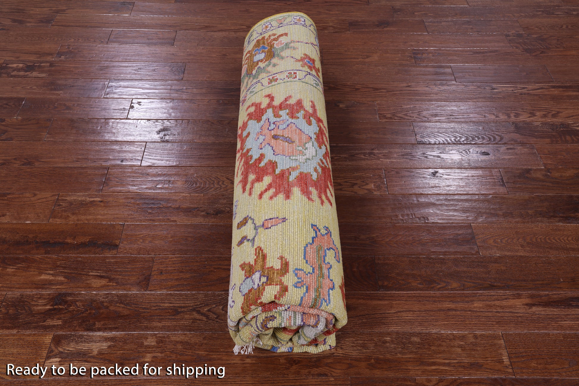 Gold Square Turkish Oushak Hand Knotted Wool Rug - 9' 0" X 9' 1" - Golden Nile