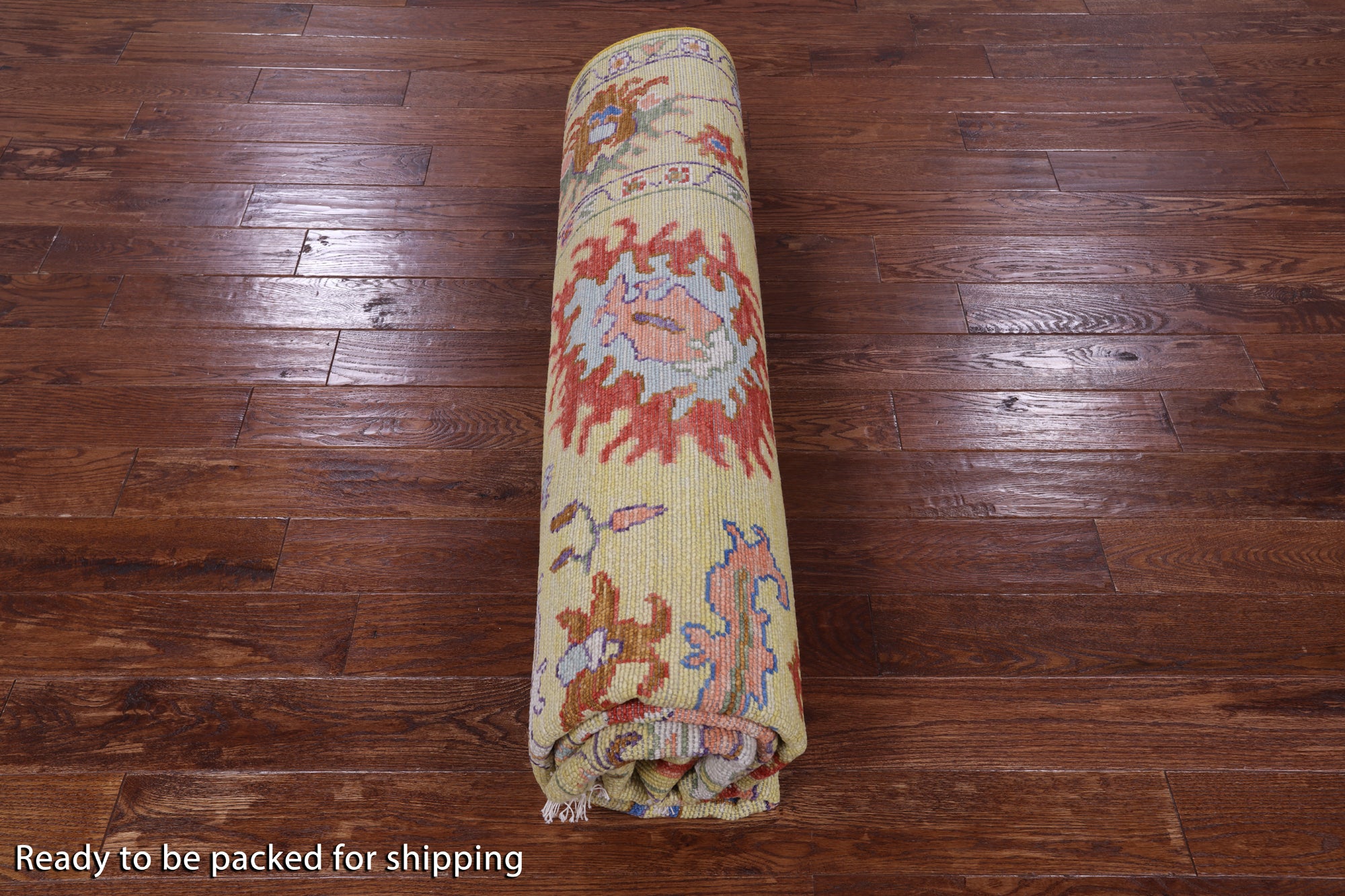 Gold Square Turkish Oushak Hand Knotted Wool Rug - 9' 0" X 9' 1" - Golden Nile