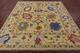 Gold Square Turkish Oushak Hand Knotted Wool Rug - 9' 0" X 9' 1" - Golden Nile