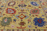 Gold Square Turkish Oushak Hand Knotted Wool Rug - 9' 0" X 9' 1" - Golden Nile
