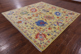 Gold Square Turkish Oushak Hand Knotted Wool Rug - 9' 0" X 9' 1" - Golden Nile