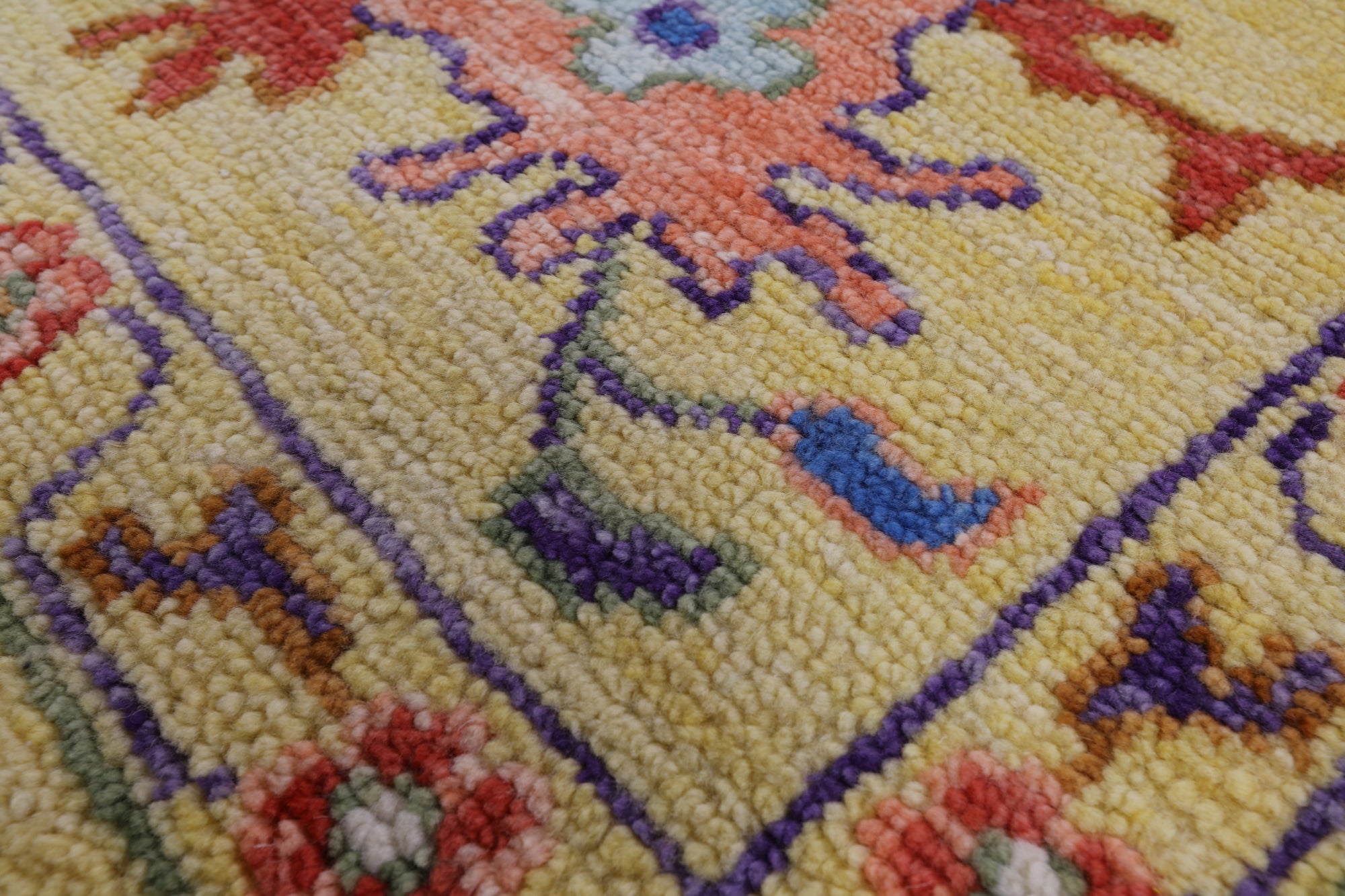Gold Square Turkish Oushak Hand Knotted Wool Rug - 9' 0" X 9' 1" - Golden Nile