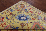 Gold Square Turkish Oushak Hand Knotted Wool Rug - 9' 0" X 9' 1" - Golden Nile
