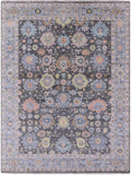 Grey Turkish Oushak Hand Knotted Wool Rug - 9' 4" X 12' 2" - Golden Nile