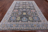 Grey Turkish Oushak Hand Knotted Wool Rug - 9' 4" X 12' 2" - Golden Nile