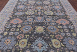 Grey Turkish Oushak Hand Knotted Wool Rug - 9' 4" X 12' 2" - Golden Nile