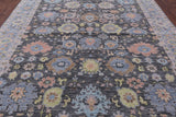 Grey Turkish Oushak Hand Knotted Wool Rug - 9' 4" X 12' 2" - Golden Nile