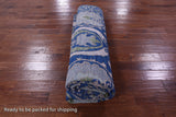 Blue William Morris Hand Knotted Wool Rug - 9' 2" X 12' 2" - Golden Nile
