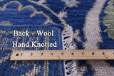 Blue William Morris Hand Knotted Wool Rug - 9' 2" X 12' 2" - Golden Nile