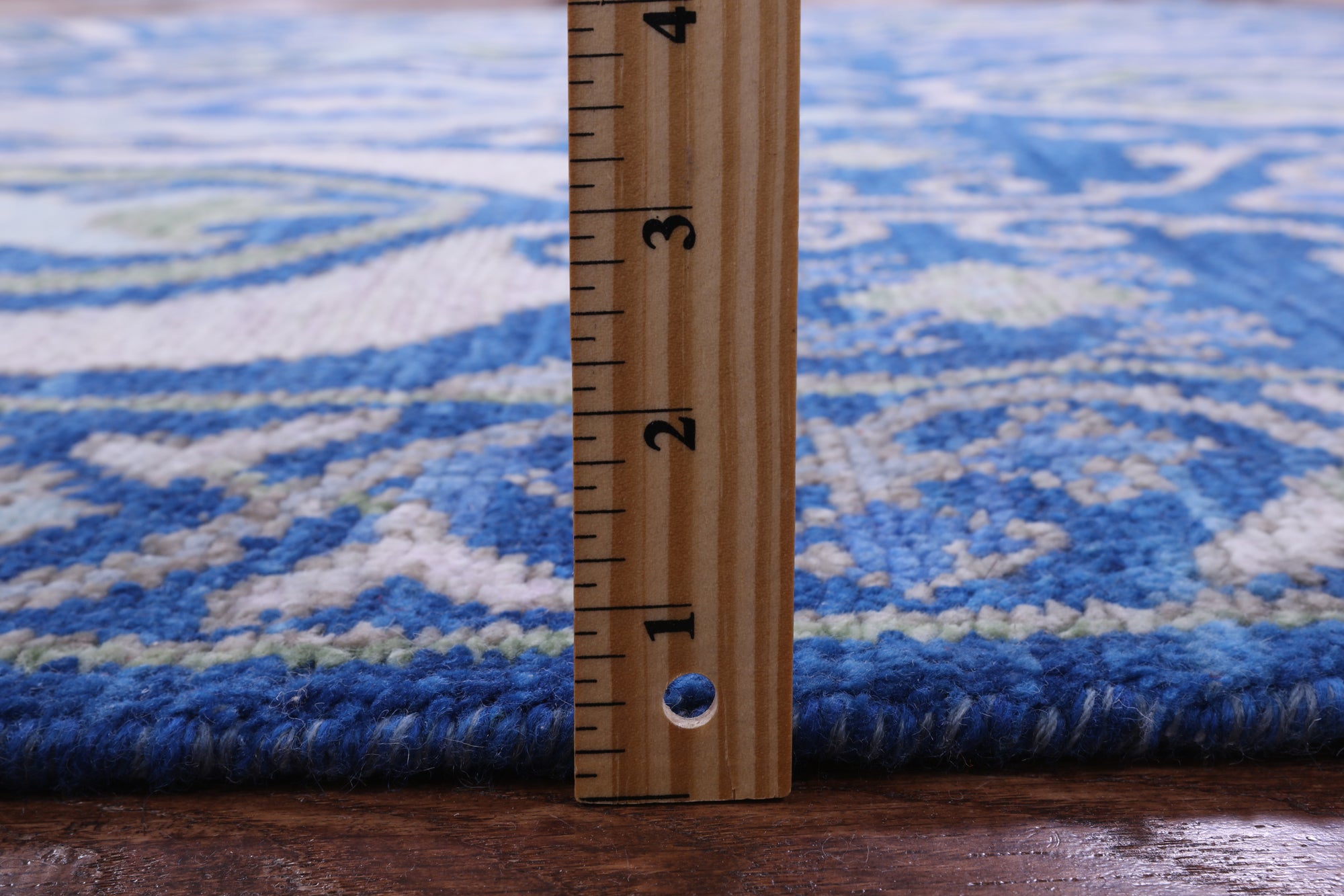 Blue William Morris Hand Knotted Wool Rug - 9' 2" X 12' 2" - Golden Nile