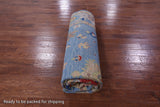 Blue Turkish Oushak Hand Knotted Wool Rug - 9' 0" X 12' 9" - Golden Nile