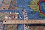 Blue Turkish Oushak Hand Knotted Wool Rug - 9' 0" X 12' 9" - Golden Nile