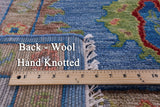 Blue Turkish Oushak Hand Knotted Wool Rug - 9' 0" X 12' 9" - Golden Nile