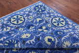 Blue William Morris Hand Knotted Wool Rug - 8' 3" X 10' 4" - Golden Nile