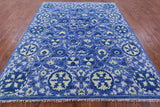 Blue William Morris Hand Knotted Wool Rug - 8' 3" X 10' 4" - Golden Nile