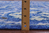 Blue William Morris Hand Knotted Wool Rug - 8' 3" X 10' 4" - Golden Nile