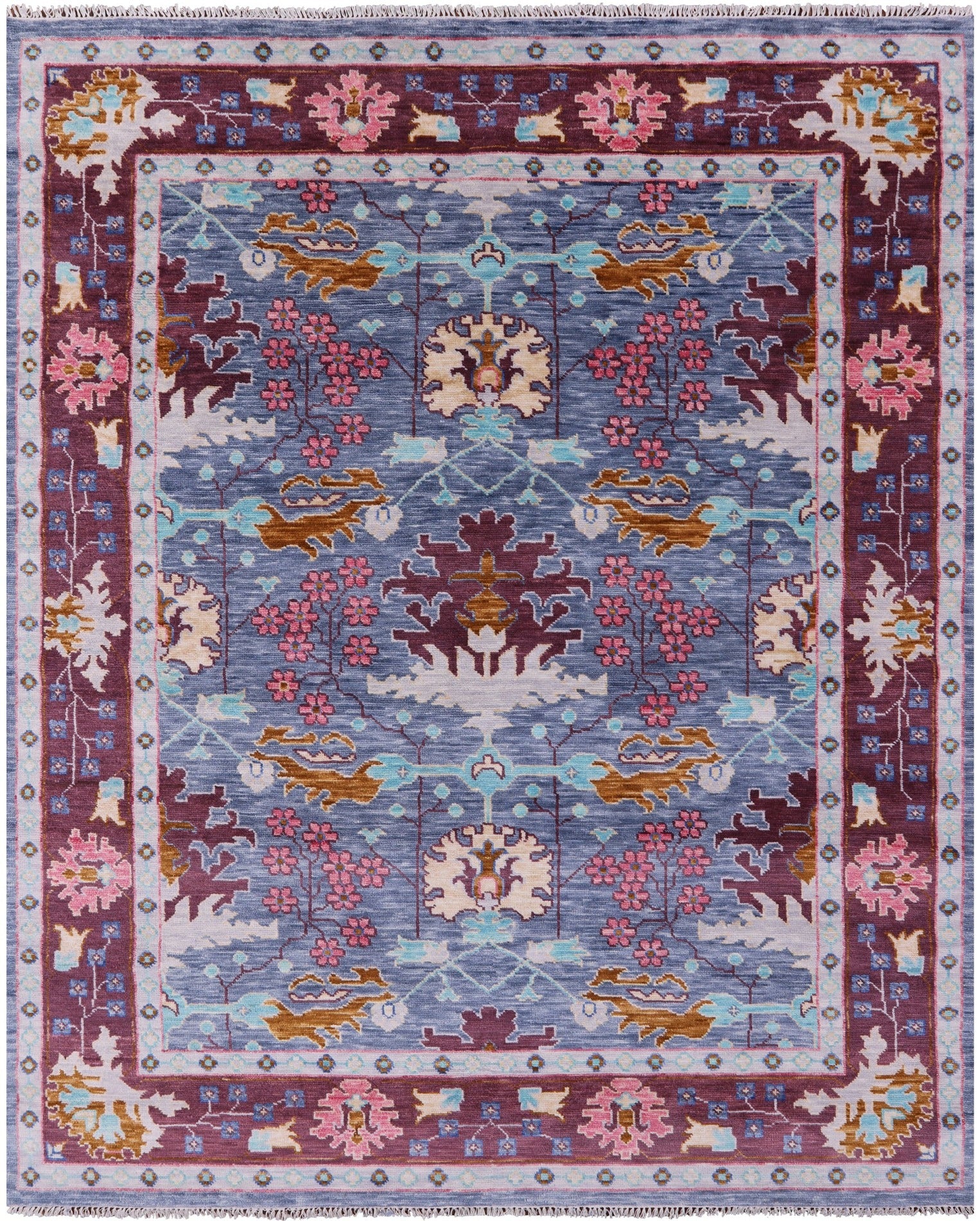 William Morris Hand Knotted Wool Rug - 8' 0" X 10' 0" - Golden Nile