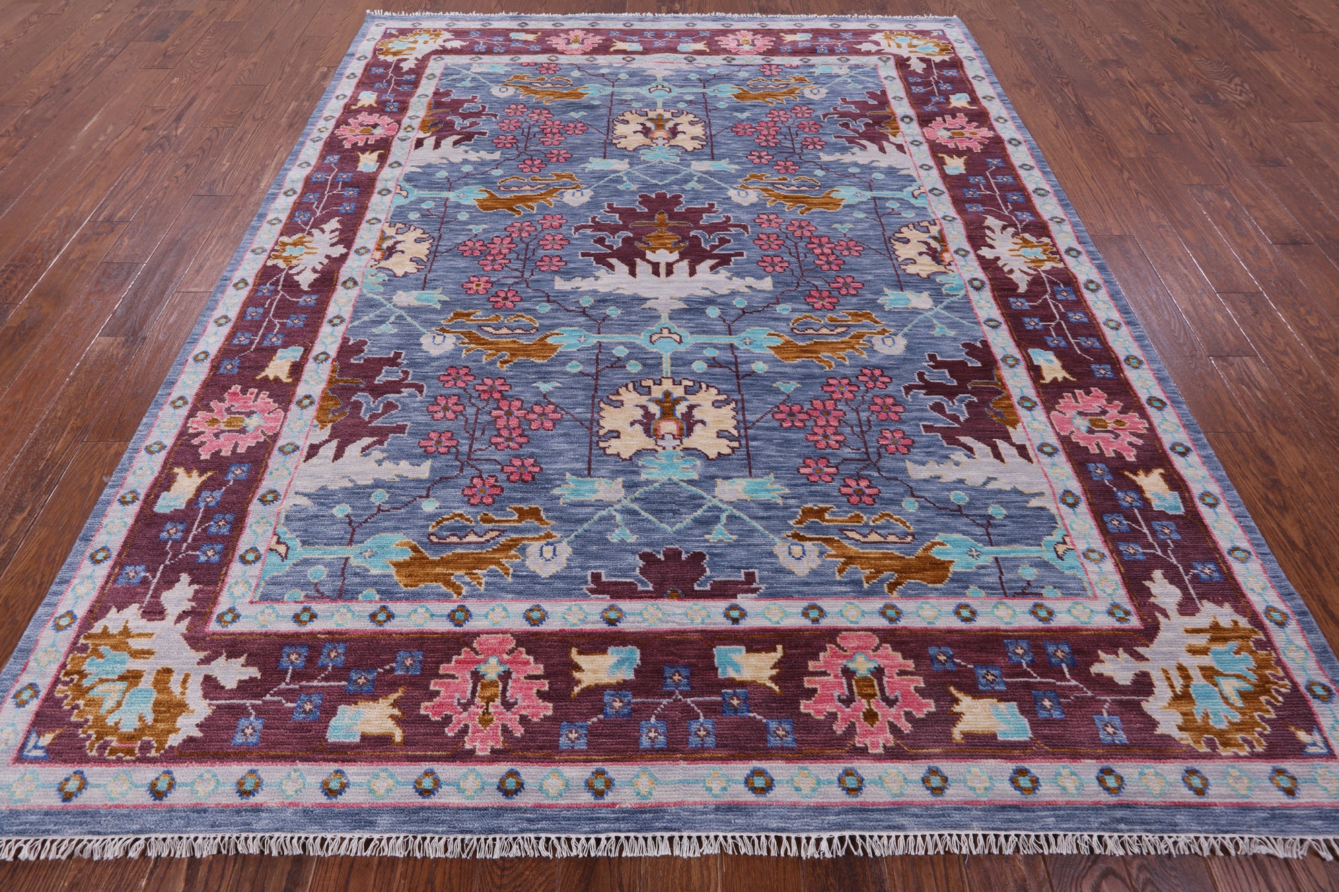 William Morris Hand Knotted Wool Rug - 8' 0" X 10' 0" - Golden Nile