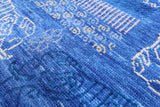 Blue Elephant Design Tribal Persian Gabbeh Hand Knotted Wool Rug - 8' 2" X 9' 11" - Golden Nile